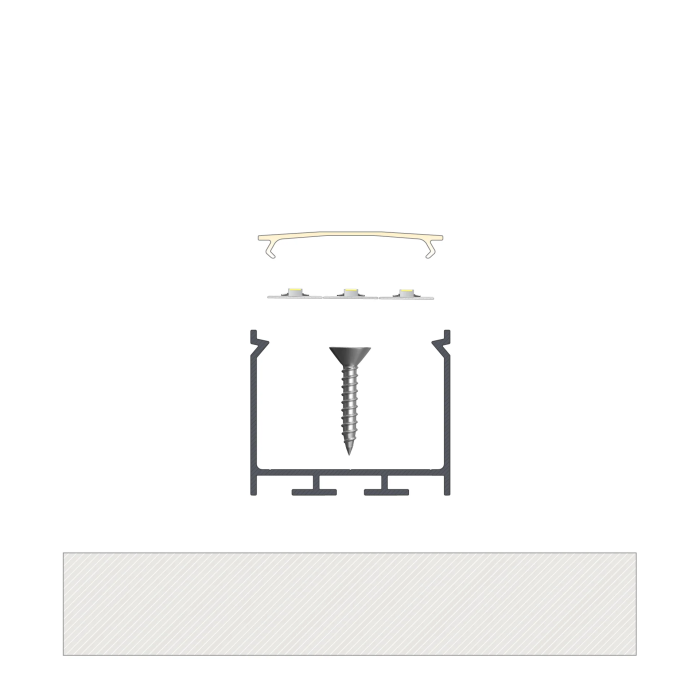 KIMERA Profil Aluminium NORS Noir Anodisé avec Diffuseur Opal, Tapons et Clips de Fixation 2,02M 2