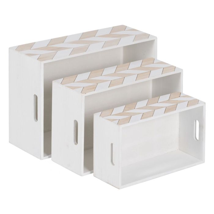 Set de boîtes décoratives Blanc Naturel Bois de paulownia 44 x 31 x 18 cm (3 Pièces) 5 Set de boîtes décoratives Blanc Naturel Bois de paulownia 44 x 31 x 18 cm (3 Pièces) 5