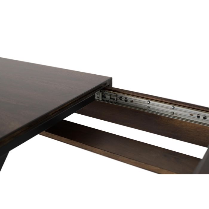 GINER Y COLOMER Table extensible en bois de manguier avec pieds en métal 120/180 cm, couleur noyer, style naturel, dimensions 75 x 90 cm, nécessite un montage 4 GINER Y COLOMER Table extensible en bois de manguier avec pieds en métal 120/180 cm, couleur noyer, style naturel, dimensions 75 x 90 cm, nécessite un montage 4