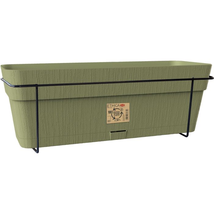 Stefanplast Balconnière ETHICA - 50x18x17 cm - 9 Litres - Vert olive - Jardinière de balcon robuste Stefanplast Balconnière ETHICA - 50x18x17 cm - 9 Litres - Vert olive - Jardinière de balcon robuste