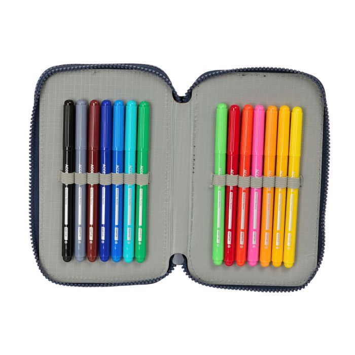 Trousse Scolaire avec Accessoires El Niño Kook Blue marine 12,5 x 19,5 x 4 cm 29 Pièces 3