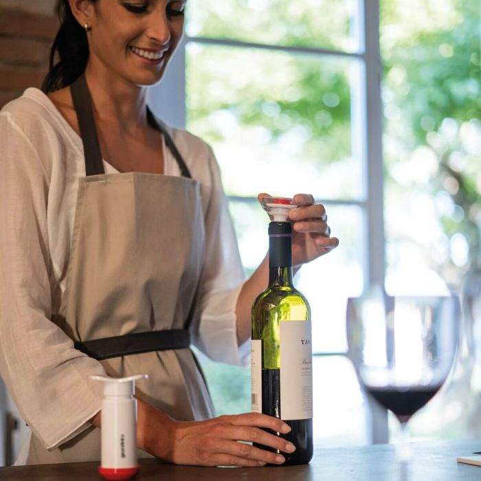 Pompe à vide pour vin Guzzini Save it Rouge Transparent Plastique 1