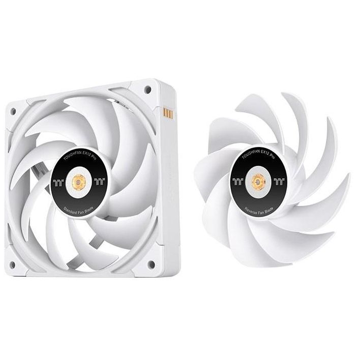 120mm Thermaltake TOUGHFAN EX12 Pro PC Cooling Fan White - Swappable Edition 3 Pack 4 120mm Thermaltake TOUGHFAN EX12 Pro PC Cooling Fan White - Swappable Edition 3 Pack 4