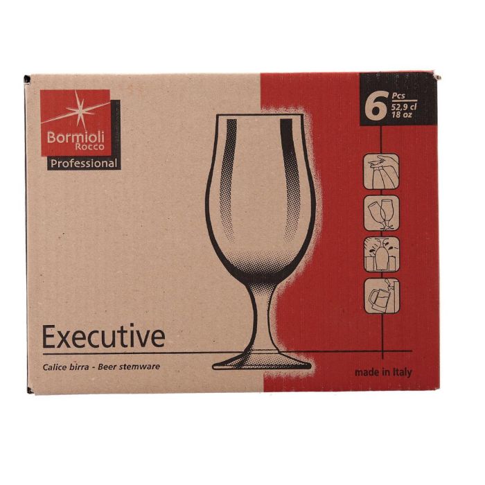 Caja 6 Copas Cerveza Vidrio Executive Bormioli Rocco 53 cL 2
