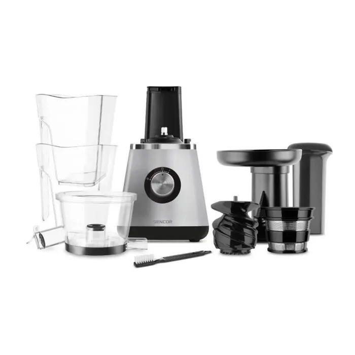 Sencor SSJ 4041BK Extracteur de jus vertical en inox, moteur robuste, 15 min pressage continu, 0.8L, séparation automatique pulpe