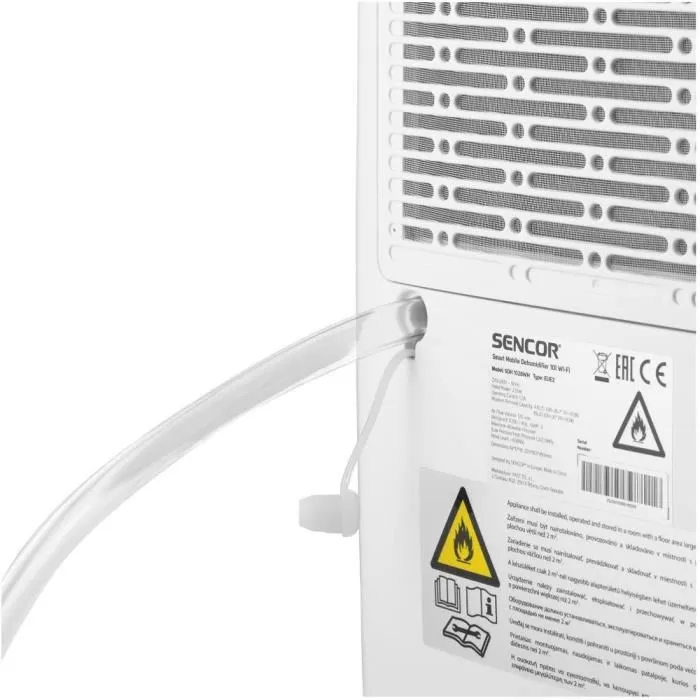 Sencor SDH 1028WH - Déshumidificateur mobile intelligent Wi-Fi 10L/jour, contrôle par application, pour pièce 18-35 m2, 43 dB Sencor SDH 1028WH - Déshumidificateur mobile intelligent Wi-Fi 10L/jour, contrôle par application, pour pièce 18-35 m2, 43 dB