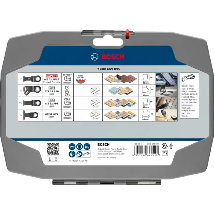 Bosch Professional - Coffret de lames oscillantes pour électriciens et plaquistes - 5 pièces - Pour outils multifonctions Bosch Professional - Coffret de lames oscillantes pour électriciens et plaquistes - 5 pièces - Pour outils multifonctions