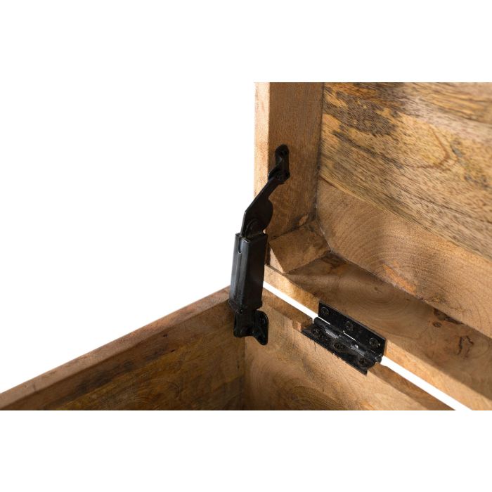 GINER Y COLOMER - Bahut coffre de rangement en bois de manguier peint à la main, motifs multicolores, ouverture par le dessus - 80x43x46 cm