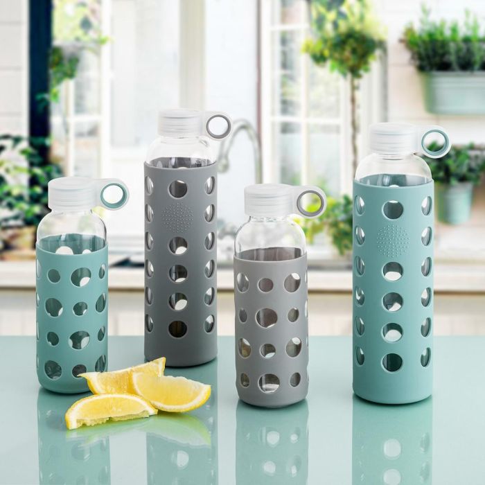 Botella Transporte Vidrio con Funda Sili Quidate Quid 0,6 L (12 Unidades) 1