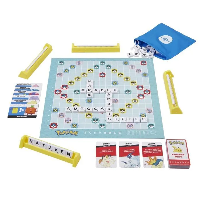 Mattel Games Scrabble Pokémon HXT27 Jeu de société familial avec 2 modes de jeu 2