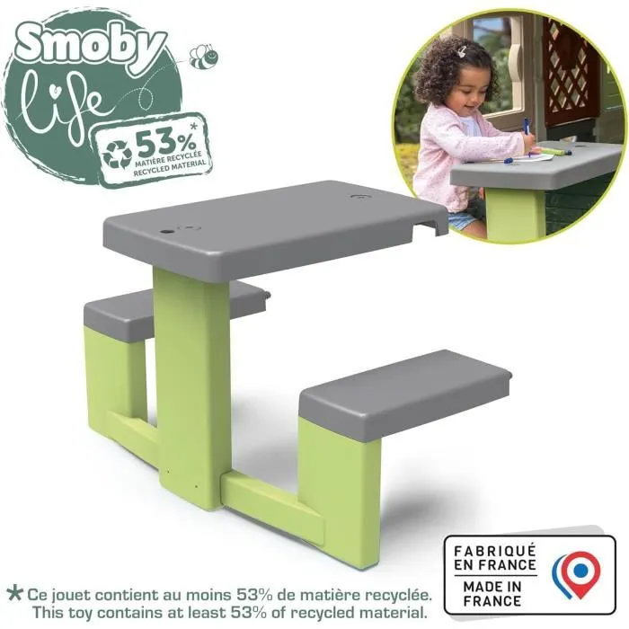 Smoby SMO810927WEB - Table de pique-nique convertible pour maisons Smoby avec 2 bancs - Table pour enfants - Jeu d'extérieur 3 Smoby SMO810927WEB - Table de pique-nique convertible pour maisons Smoby avec 2 bancs - Table pour enfants - Jeu d'extérieur 3