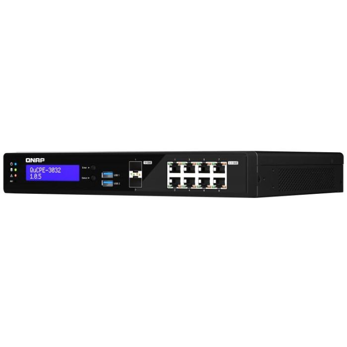 QNAP QuCPE-3032-C3558R-8G Intel Atom C3558R 8x2.5GbE RJ45 ports and 2x10GbE SFP+ ports 2xM.2 2280 NVMe slot 60W PS units 4 QNAP QuCPE-3032-C3558R-8G Intel Atom C3558R 8x2.5GbE RJ45 ports and 2x10GbE SFP+ ports 2xM.2 2280 NVMe slot 60W PS units 4