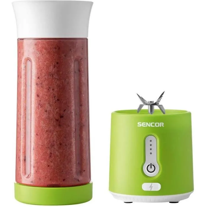 Sencor SBL 131GR Mixeur Portatif 150 W, Bol 500 ml, Batterie Rechargeable, Résistant à l'Eau IPX65, pour Smoothies et Soupes