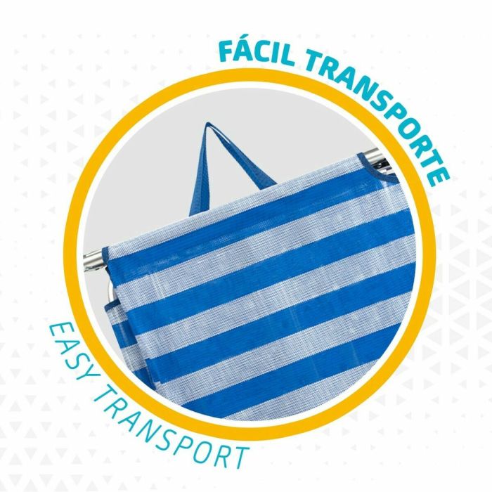 Chaise de plage Aktive Bleu Blanc 188 x 58 x 30 cm 3