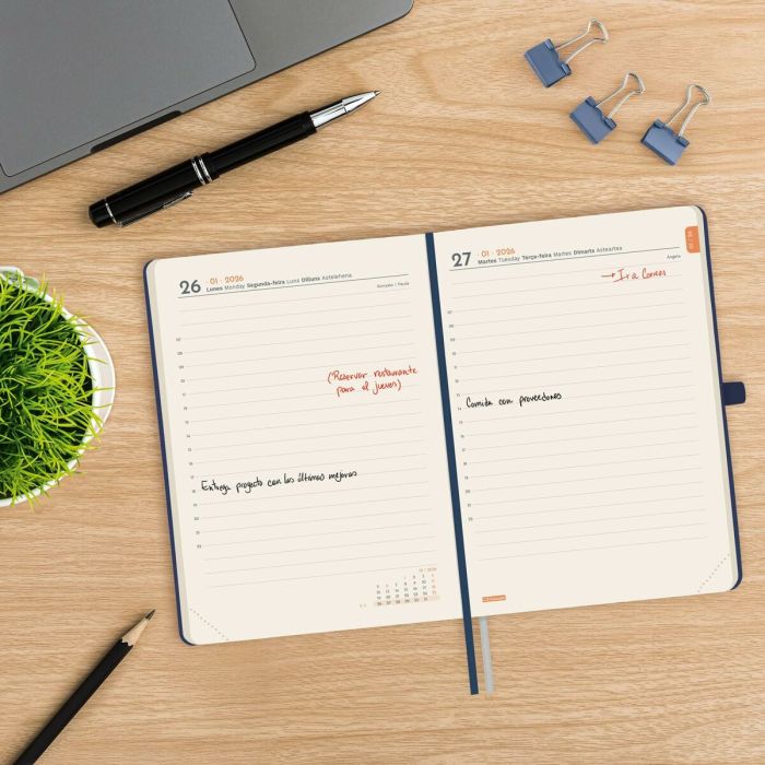 Agenda Finocam MÍNIMAL TEXTURA Bleu 11,8 x 16,8 cm 2026 5 Agenda Finocam MÍNIMAL TEXTURA Bleu 11,8 x 16,8 cm 2026 5