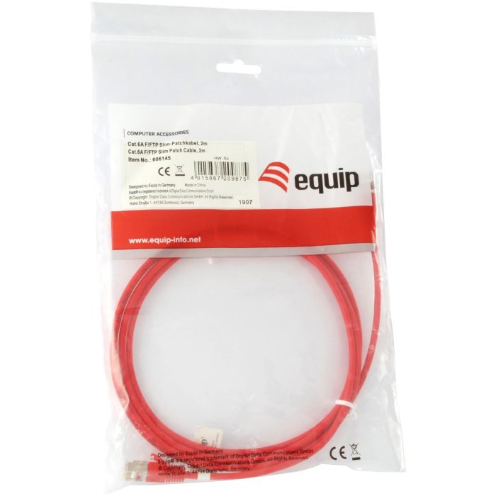 Equip Patchkabel Cat6A F/FTP 2xRJ45 2.00m rot Slim LSZH Polybeutel 3