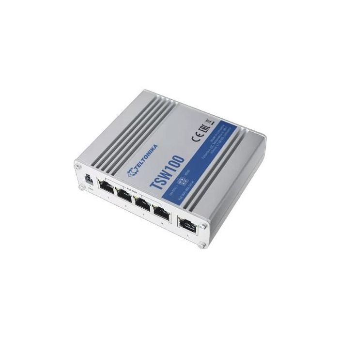 5P Teltonika TSW100 Industrial GSwitch 4x PoE+ (120W) 1
