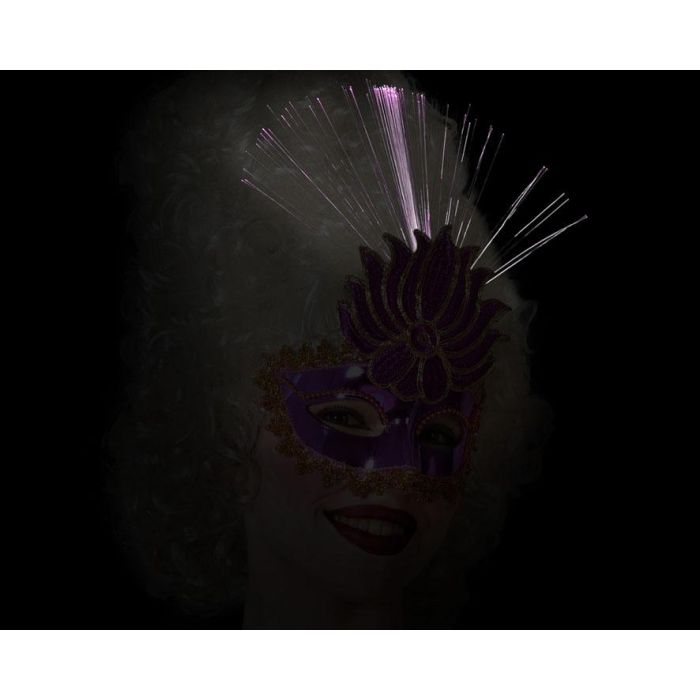 Masque vénitien pour adulte femme, masque carnaval pour femme masque de fête thématique avec brillance métallique et détail de fleur brodée