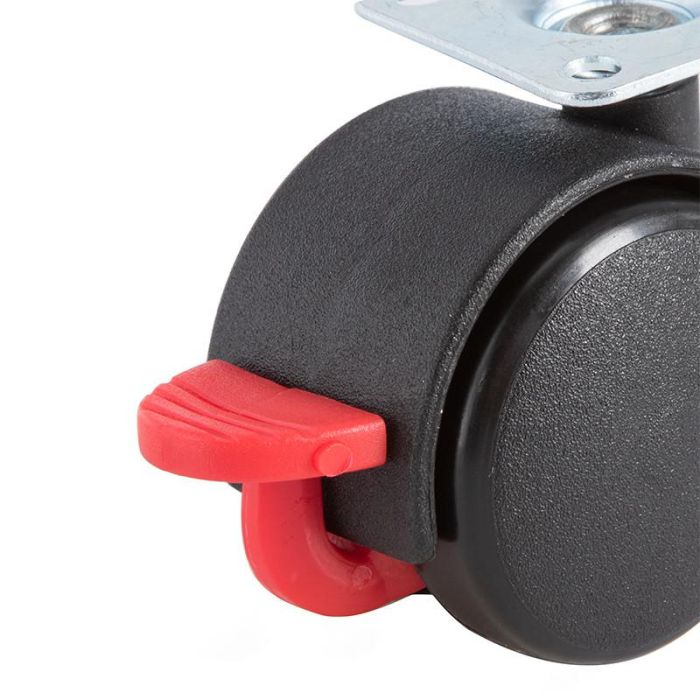 Rueda Giratoria Modelo Kelly Ø45 Aro Doble Plástico Negro Freno Con Freno Q&Q 1