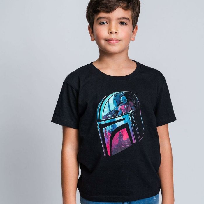 T shirt à manches courtes Enfant The Mandalorian Noir 3