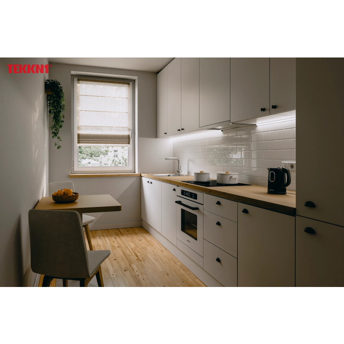 KIMERA Profilé Aluminium ARRE Anodisé Argent avec Diffuseur Opal, Bouchons et Clips de Fixation 2,02M 5