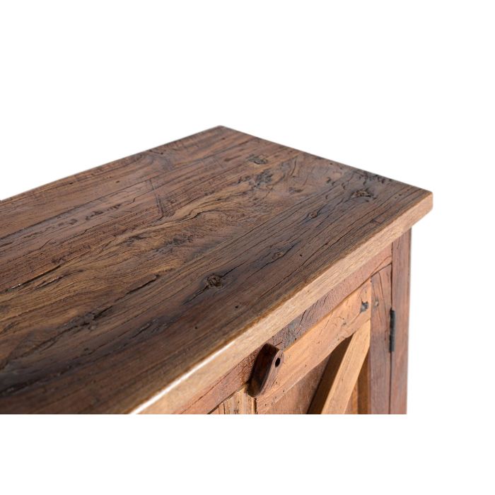 GINER Y COLOMER Buffet rustique en bois recyclé, 4 portes, fait main, couleur noyer, dimensions détaillées 4 GINER Y COLOMER Buffet rustique en bois recyclé, 4 portes, fait main, couleur noyer, dimensions détaillées 4