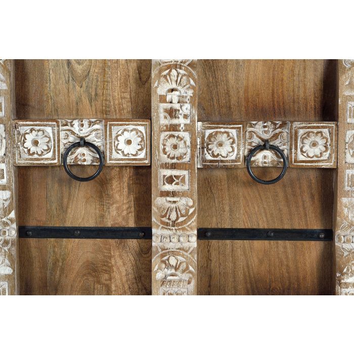GINER Y COLOMER Armario en bois de mangle avec détails sculptés main - 2 portes, étagères, dimensions 180x100x45 cm 4 GINER Y COLOMER Armario en bois de mangle avec détails sculptés main - 2 portes, étagères, dimensions 180x100x45 cm 4