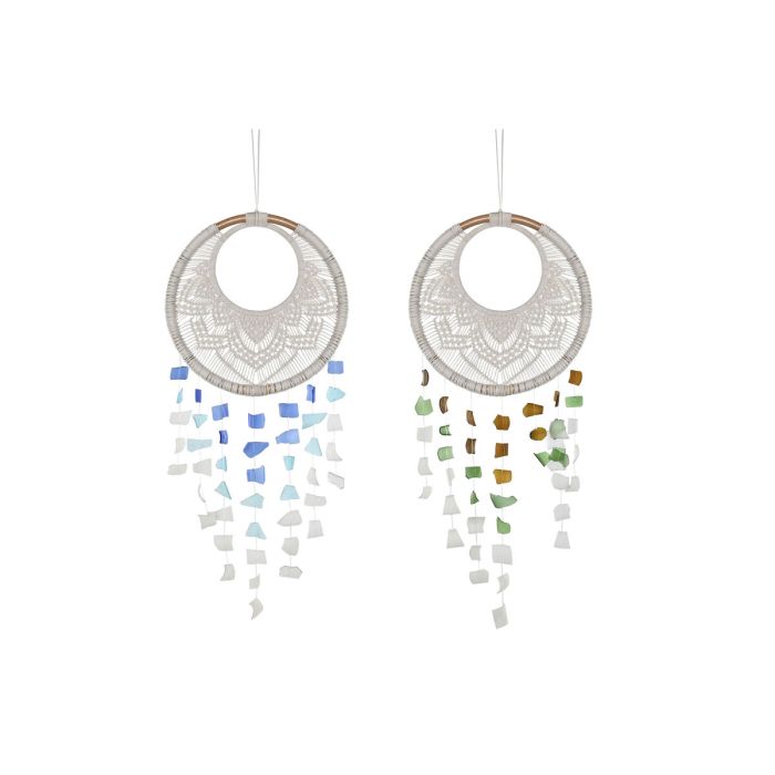 Décoration Suspendue Home ESPRIT Bleu Blanc Marron Boho Macramé (2 Unités) (12 Unités) 0 Décoration Suspendue Home ESPRIT Bleu Blanc Marron Boho Macramé (2 Unités) (12 Unités) 0