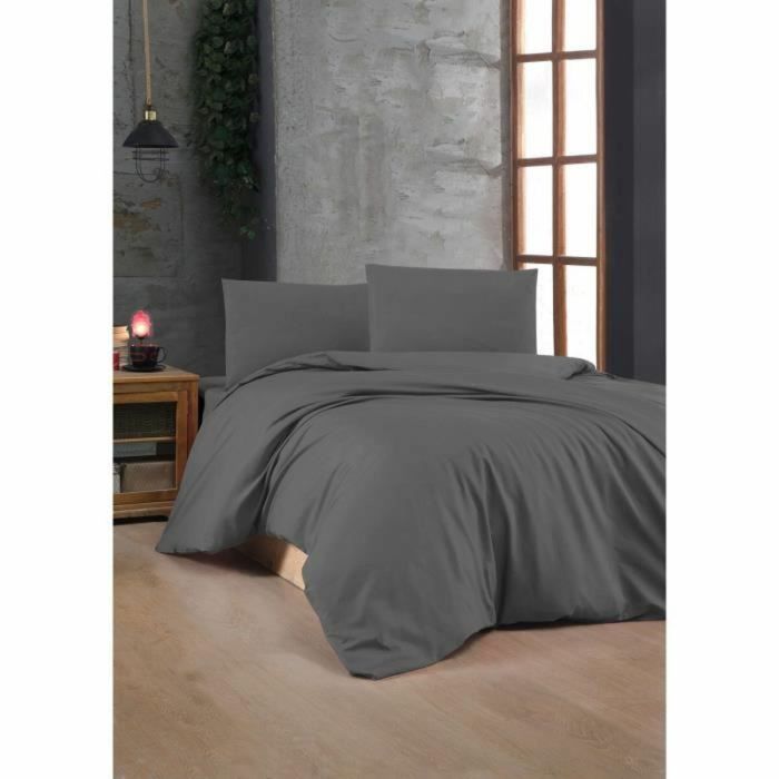 Parure de couette Anthracite Lit king size 3 Pièces 3