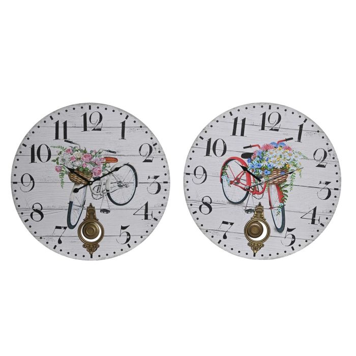 Horloge Murale DKD Home Decor Bicyclette Métal Multicouleur Bois MDF (2 Unités) (58 x 4 x 58 cm) 0 Horloge Murale DKD Home Decor Bicyclette Métal Multicouleur Bois MDF (2 Unités) (58 x 4 x 58 cm) 0