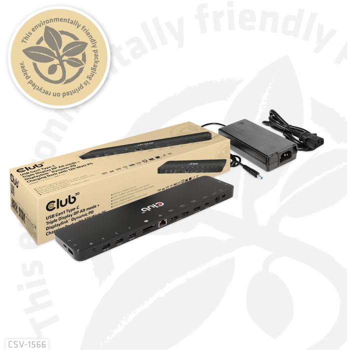 Club3D 4K ChargingDock USB-C ->6xUSB3/DP/2xHDMI/LAN 120W 6