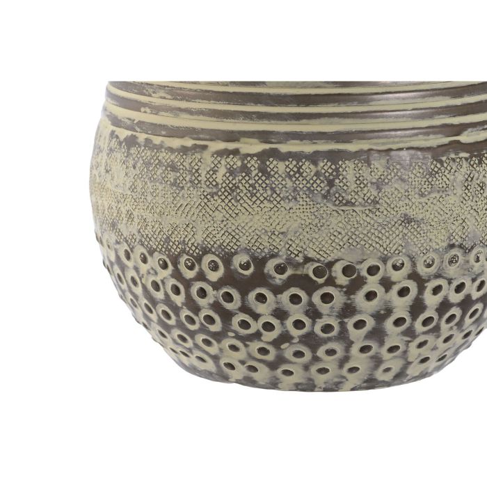 Vase Home ESPRIT Vert Aluminium 18 x 18 x 30 cm 1