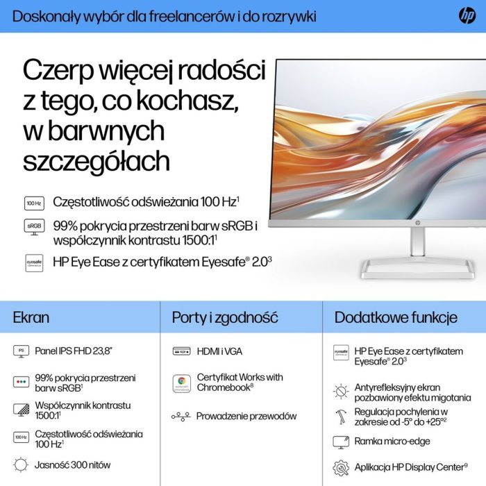 Écran HP 94C21E9#ABB Full HD 23,8" 100 Hz 50 - 60 Hz 4