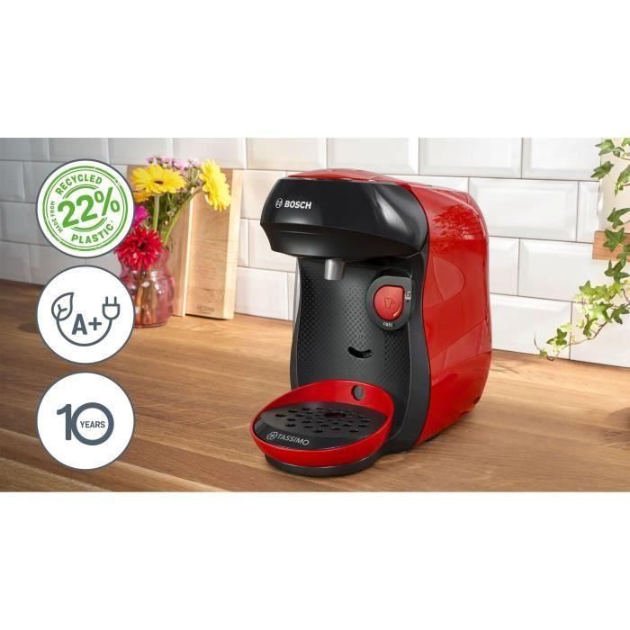 Bosch TASSIMO T10 Happy Machine à café rouge multi-boissons 1400W - 0,7L - Nettoyage automatique