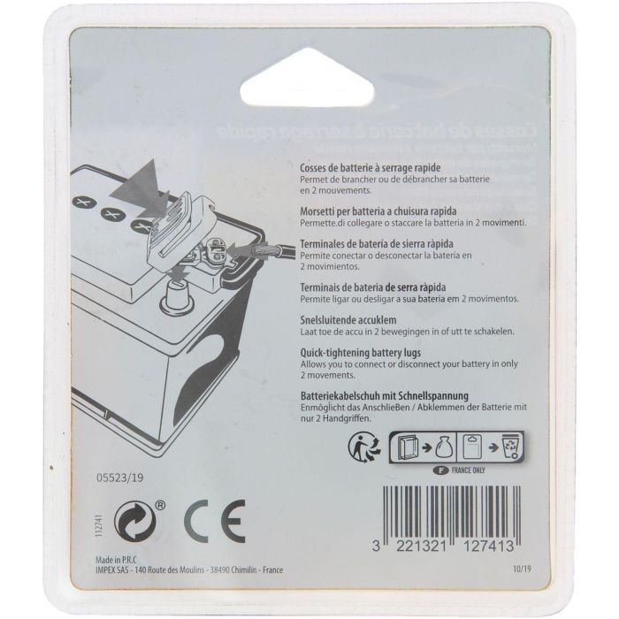 Lot de 2 cosses de batterie - XL TECH - a serrage rapide (+) (-) 3