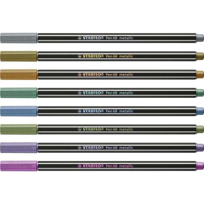 Ensemble de Marqueurs Stabilo Pen 68 metallic 8 Pièces Multicouleur 2