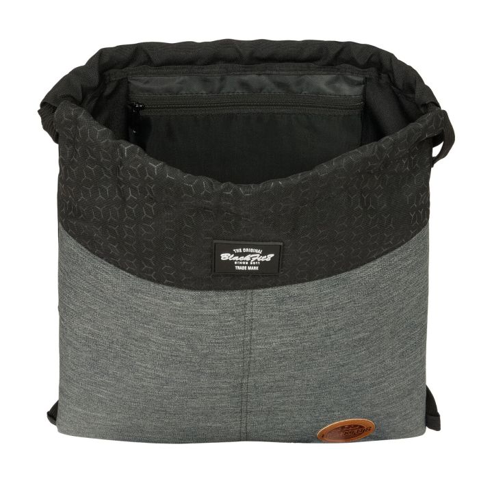 Sac à dos serré par des ficelles BlackFit8 Old school Noir Gris 35 x 40 x 1 cm 1