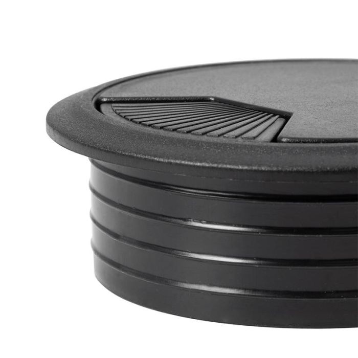 Pasacable Redondo Ø80 H22 Negro Herrajes Alk 1