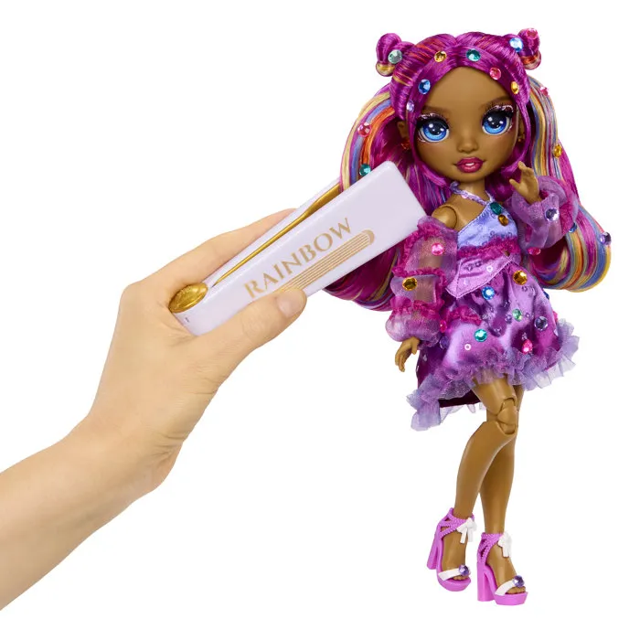 Rainbow High Poupée Mannequin Be Dazzling - Noemie Violette 28 cm avec Pierres Précieuses Scintillantes et Accessoires - Collection de 5 Personnages