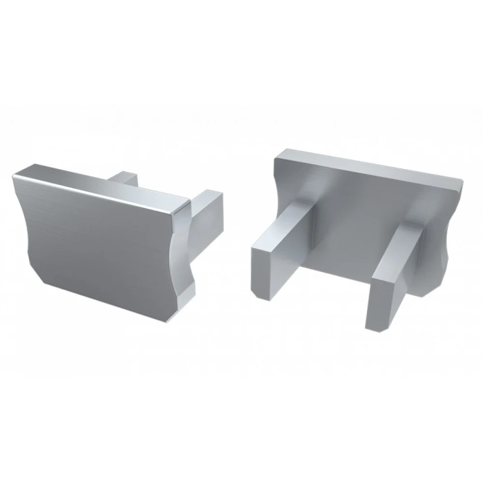 Bouchon de Finition Profil Type X - Aluminium Argent - Avec Trou 6 Bouchon de Finition Profil Type X - Aluminium Argent - Avec Trou 6