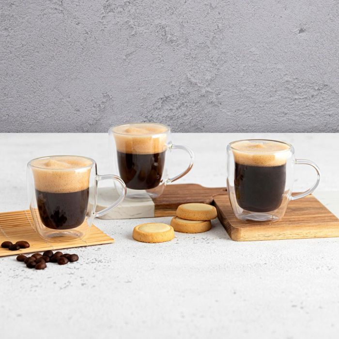 Taza Doble Pared Vidrio Serenia Quid 8 cL (6 Unidades) 1