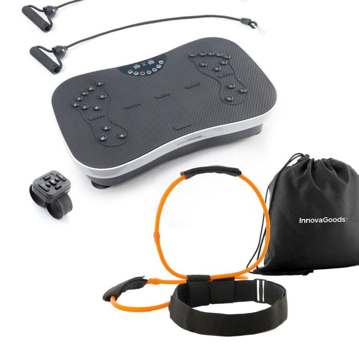 Pack Ceinture avec bandes de résistance pour les fessiers et guide d'exercices et Plate-forme d'Entraînement par Vibrations avec