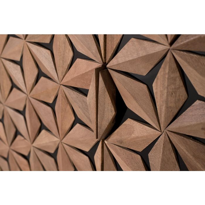 GINER Y COLOMER - Buffet 2 portes en bois de manguier et métal, sculpté à la main - Dimensions avec pattes 17cm - Fermeture magnétique