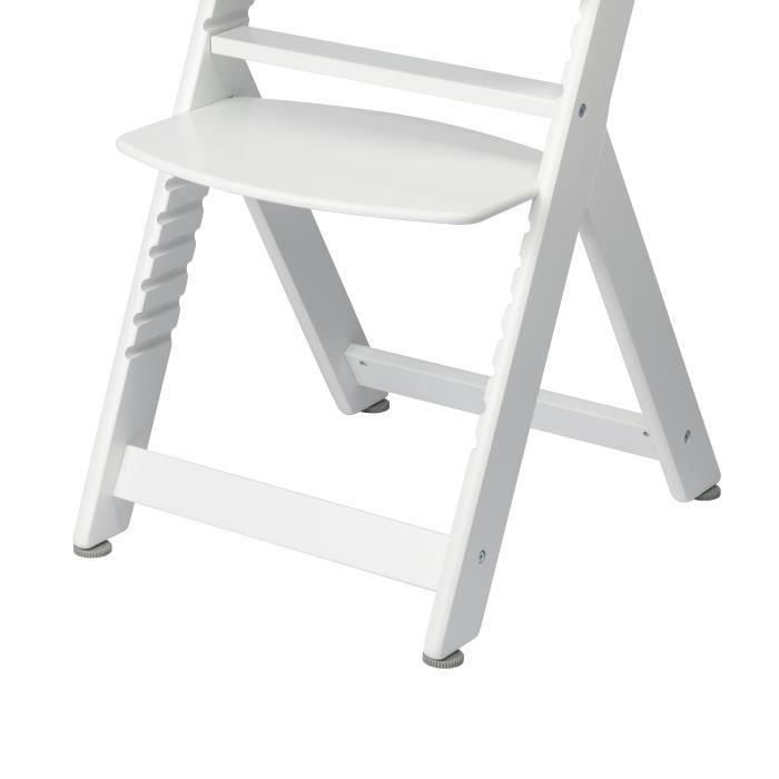 BEBECONFORT TIMBA + coussin Chaise haute bébé, Chaise bois évolutive, de 6 mois a 99 ans, Chaise White et coussin gray 1