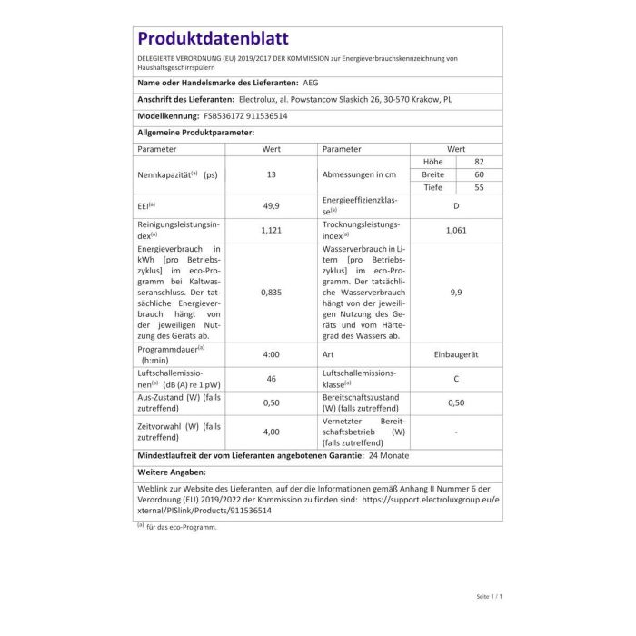Lave-vaisselle AEG FSB53617Z Blanc 8 Lave-vaisselle AEG FSB53617Z Blanc 8