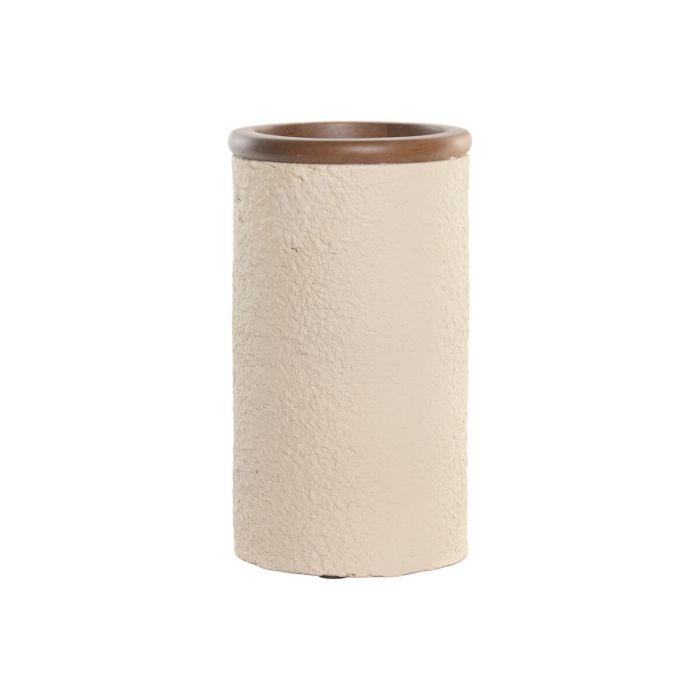 Vase Home ESPRIT Marron Beige Terre cuite Bois de manguier 16 x 16 x 30 cm