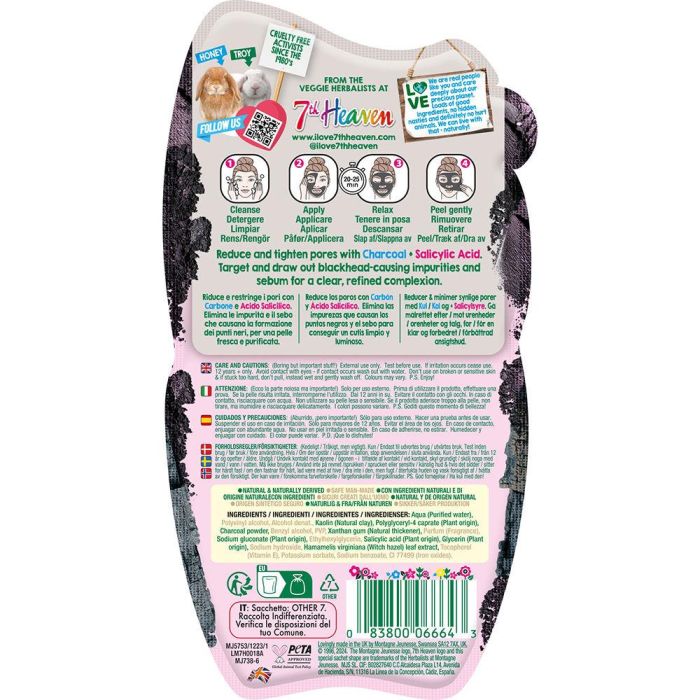7Th Heaven Charbon Peel-Off Charbon À L'Acide Salicylique 10 mL 1 7Th Heaven Charbon Peel-Off Charbon À L'Acide Salicylique 10 mL 1