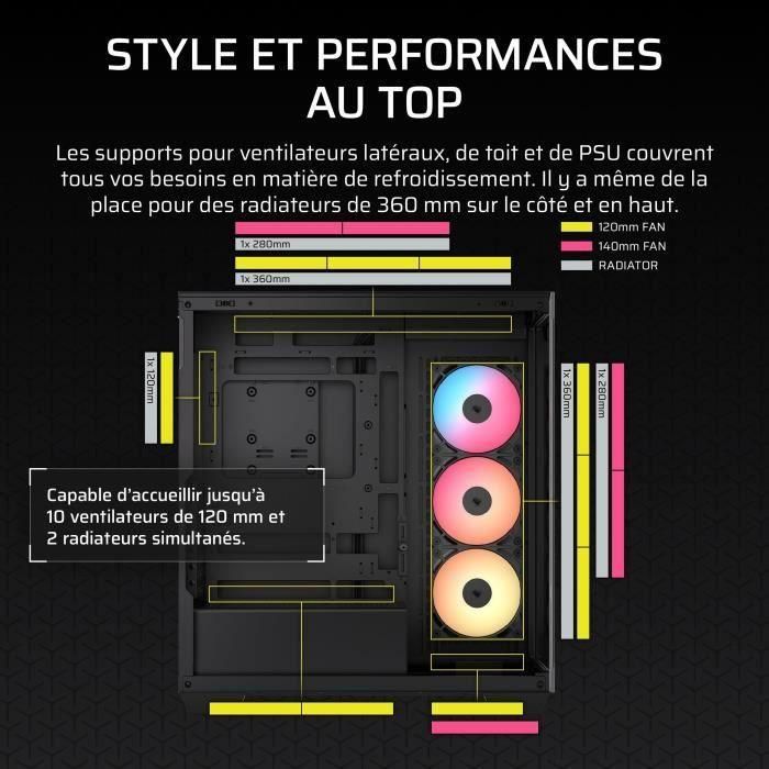 Boitier PC - CORSAIR - 3500X RSR ARGB Tempered Glass Mid-Tower - 3 ventilateurs ARGB a rotor inversé - Noir 4