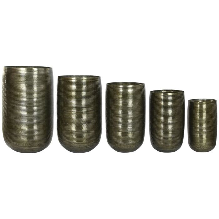 Cache-pot Home ESPRIT Cuivre Aluminium Moderne 50 x 50 x 89 cm 51,5 x 51,5 x 91 cm (5 Unités) 1