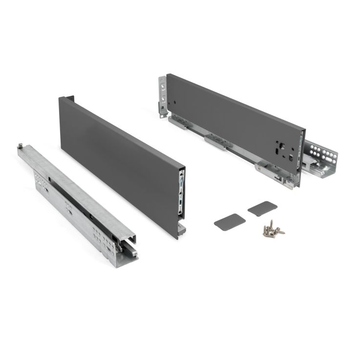 Cajón Qube Push Extracción Total Acabado Antracita H90, H120, H185 Altura Cajón H90 Medida Cajón 350 Herrajes Alk 1